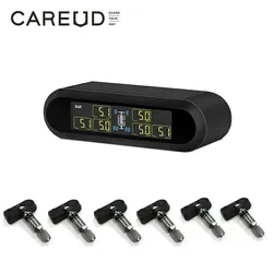 CAREUD T650 Solar Bus RV Truck TPMS  Wireless Tire Pressure Monitoring System With 6 External Internal Sensors Max 199 PSI