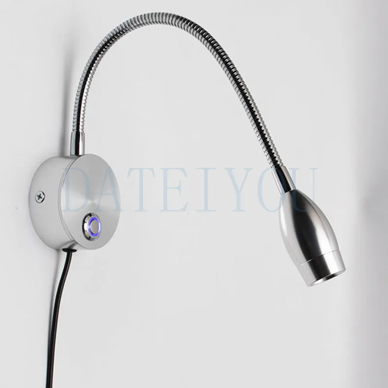 Lámpara LED táctil de 3W, manguera de cabecera, lámpara de lectura