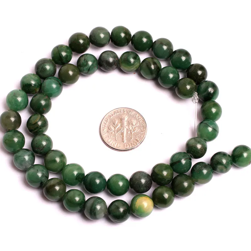 6mm 8mm 10mm Green African Jades (Jadeite) Acceories Beads Natural Jades Round Beads For Jewelry Making Strand 15\