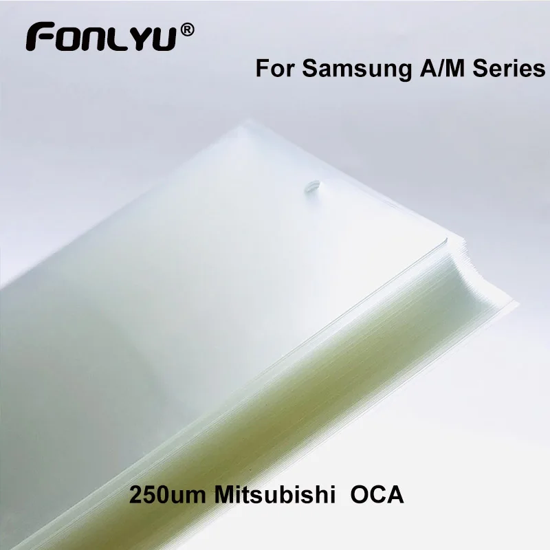 

50pcs 250um OCA Film For Samsung A10E M11 M21 M31 M01 M10S M30S A7 2018 Touch Screen Glass OCA Optical Adhesive Sticker focusR