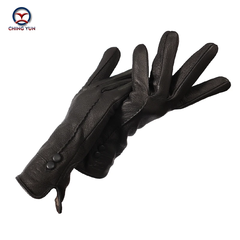 

2021 New Fashion Winter Spring Woman Gloves Genuine leather imitation deer Ladies Glove 70% wool knit lining women's mittens