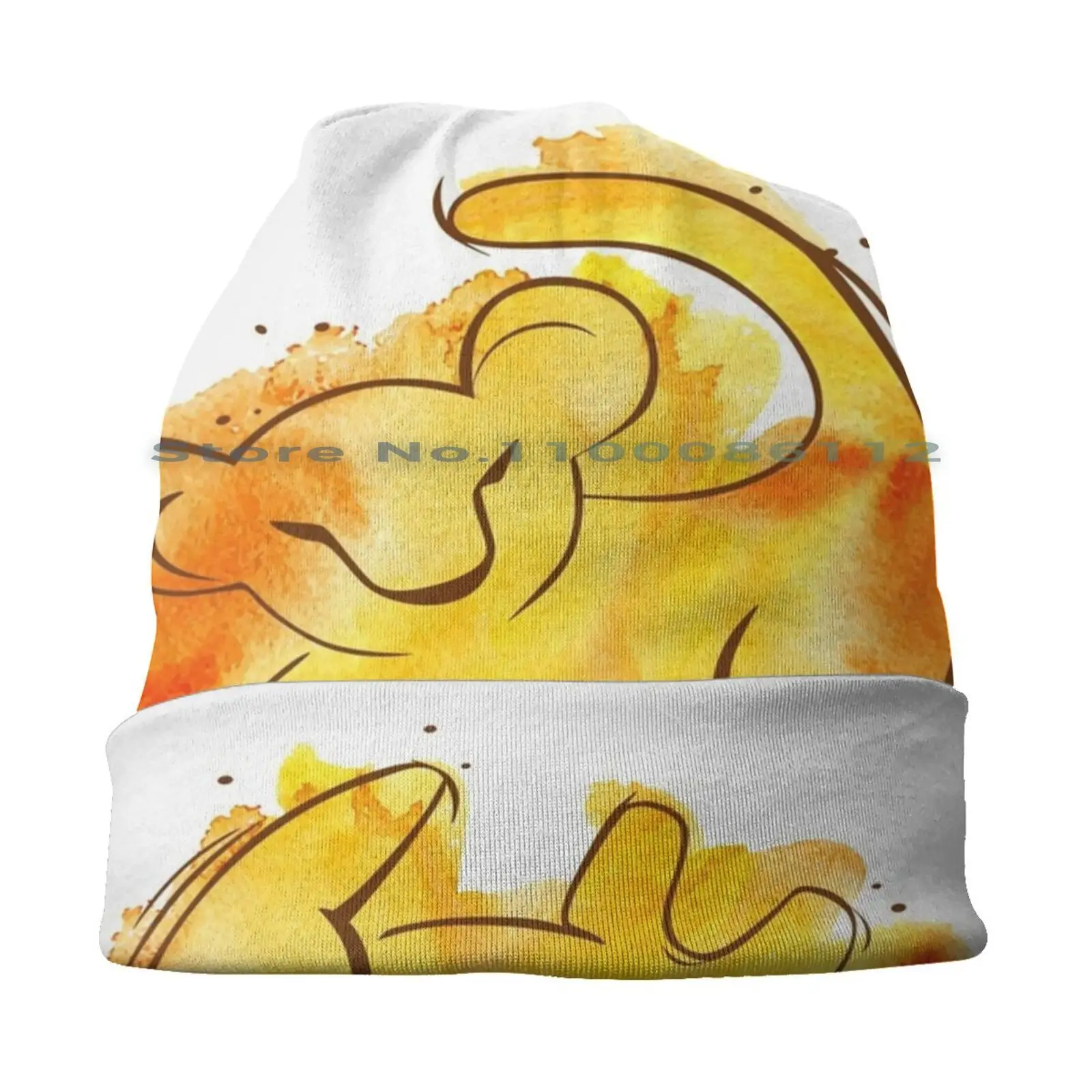 Simba Beanies Knit Hat Simba Mufasa Lion King Cartoon Kids Watercolor Rafiki Pumbaa Timon Tim?o Scar Nala Africa Movie White