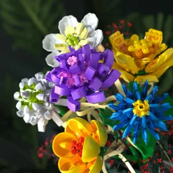 Sembo Blocks MOC Beautiful Flower Bouquet Roses Tulips Model Building Bricks Kids Present Valentine's Day Birthday Girls Gift