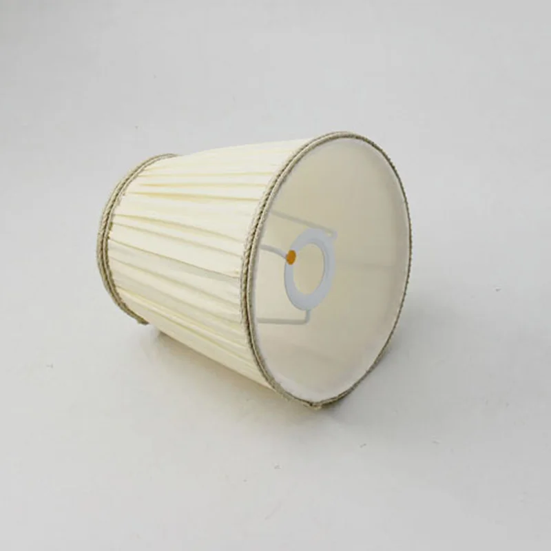 DIA 15.5cm Cream Color Pleated Cloth Lampshades,For Chandelier Table Lamp Wall Lamp Light Shades Decoration,E14