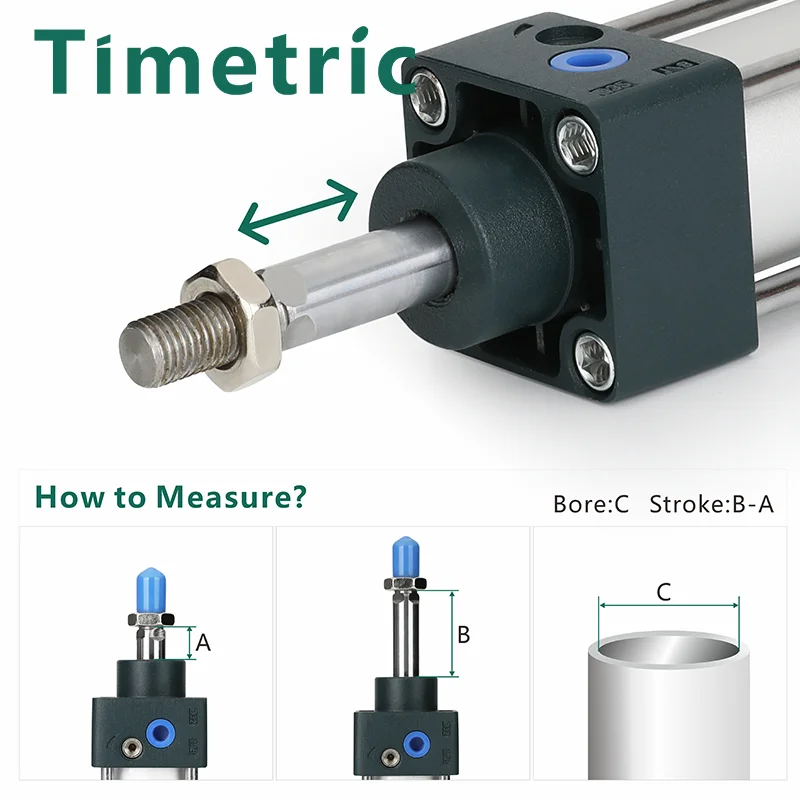 SC Standard Cylinder 32/40/50/63/80 MM Bore Kong Shuang 25/50/75/100/125/150/175/200/250MM Trip Pneumatic Cylinder