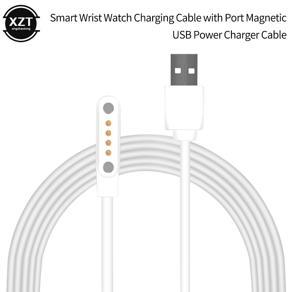 USB Charger for Smart Watch Backup 4pin Magnetic Charge Strong Charging Cable for kw88 kw99 kw06 kw98 q100 q750 kw18 y3 h1 h2