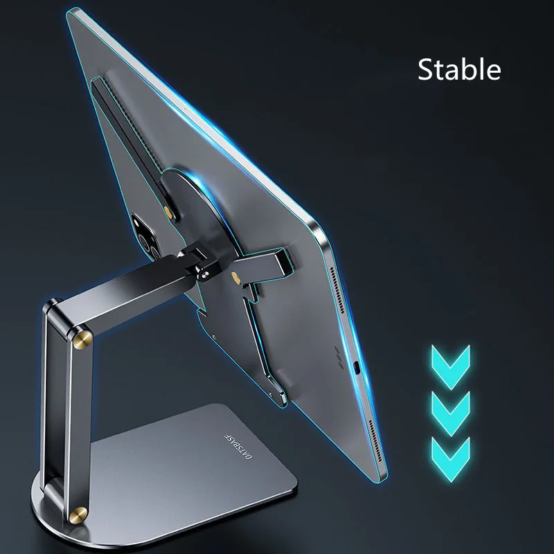 2 in 1 알루미늄 합금 휴대용 금속 붕괴 340 ° 조정 가능한 태블릿 핸드폰 데스크 스탠드 4 ''-12.9'' 스마트 폰 새 패드