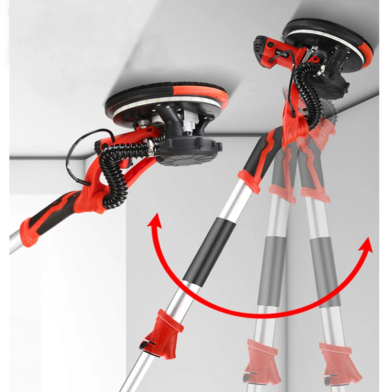 Foldable Adjust Speed Drywall Sander 750W 110V-230V Wall Polishing Grinding Double Led Light   Putty Polisher Machine