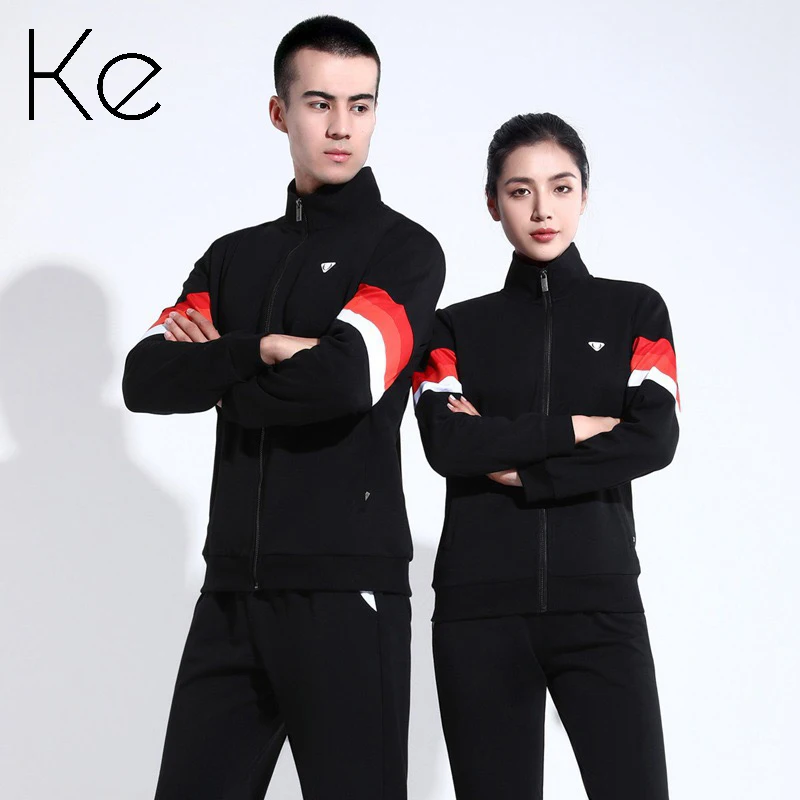 

KE463 autumn fall couple two-piece long-sleeved sports wear man tracksuit women casual running comfortable sports suit women