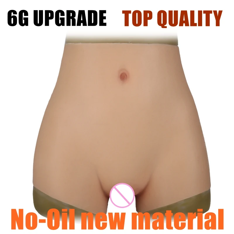 Upgrade 6G Silicone Realistic Vagina Panties Shemale Crossdresser Pussy Pants Transgender Artificial Sex Fake Underwear Lift Hip