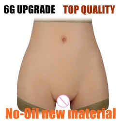 Upgrade 6G Silicone Realistic Vagina Panties Shemale Crossdresser Pussy Pants Transgender Artificial Sex Fake Underwear Lift Hip