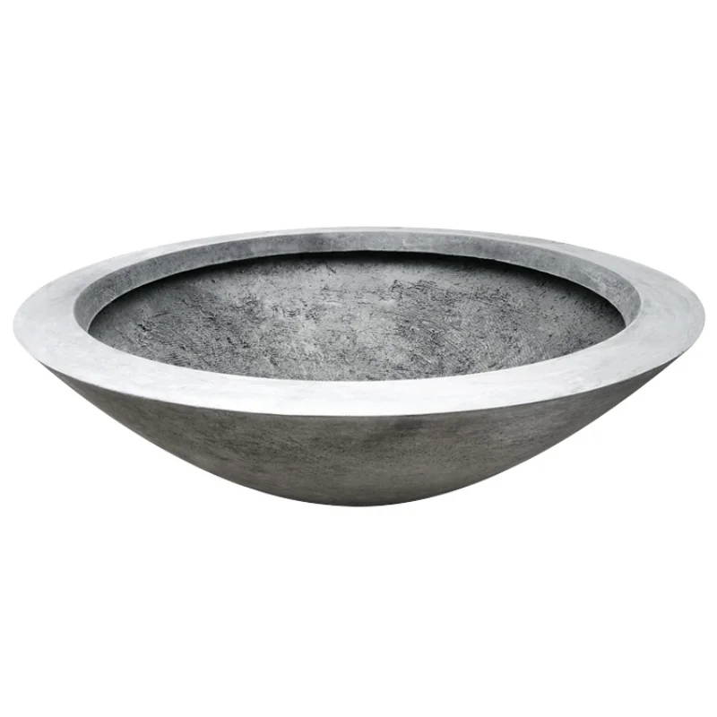 

Factory hot sales durable large round outdoor garden fiberglass cement concrete bowl planter for plant