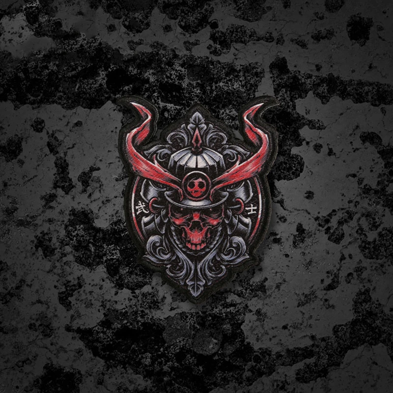 STUCK GHOSTS Heat Printed Patches Japan Hannya Mask Warrior Skull Badges For Clothes Vest Jackets Repair Apparel Accessories