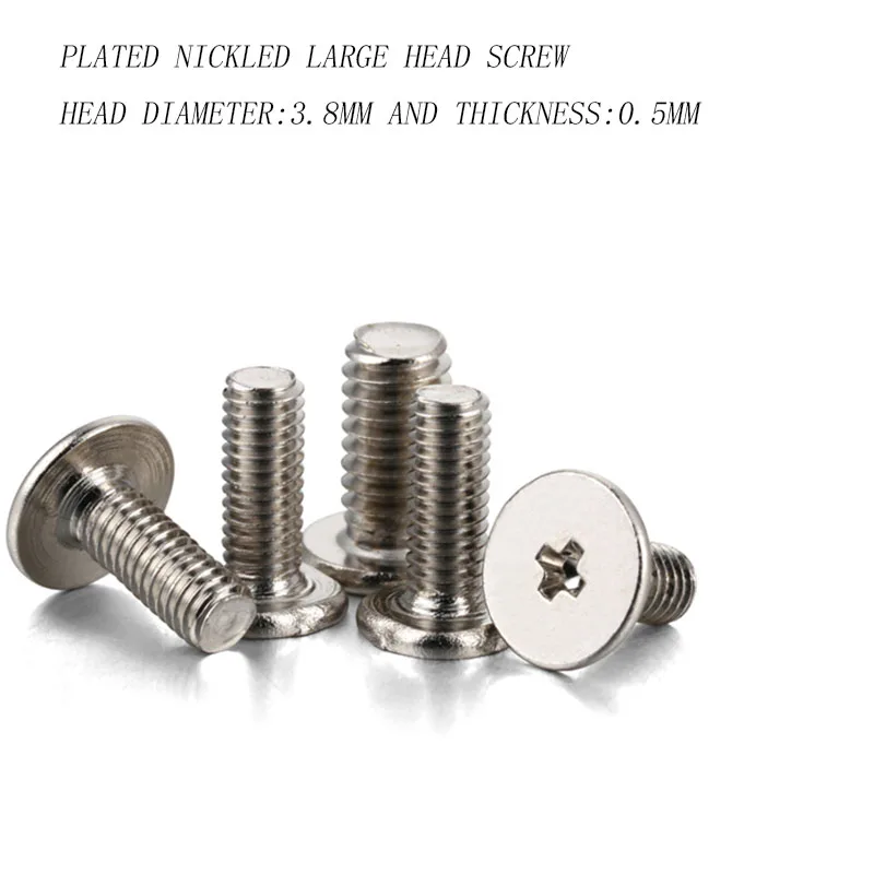 100pcs/lot M1.4*L(2-5)M2*(3-8)plated nickled carbon steel phillips large  small flat head flat tail  small electronic screw1005