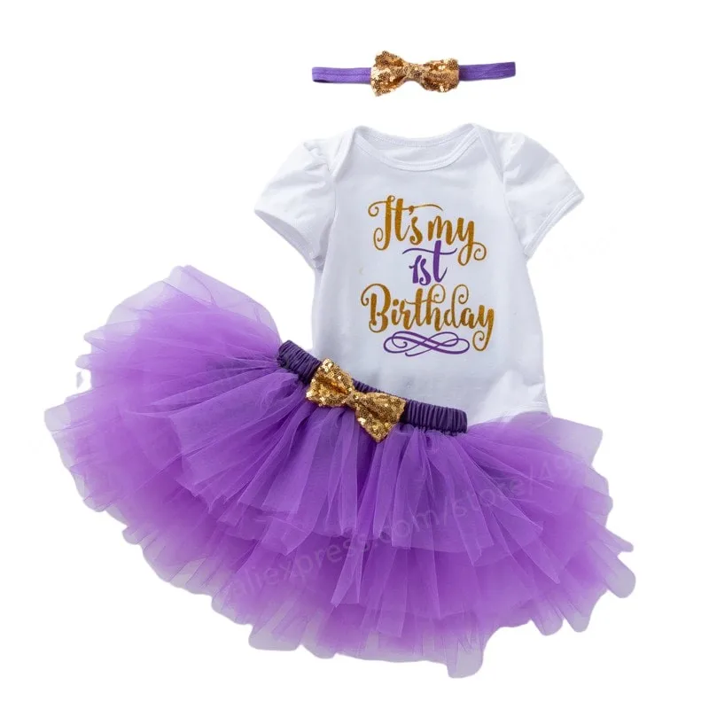 Baby Girls Dress 1st First Birthday Party Dress 1 Year Birthday Dress Infant Tutu Dress Costume for Baby Girl Toddler