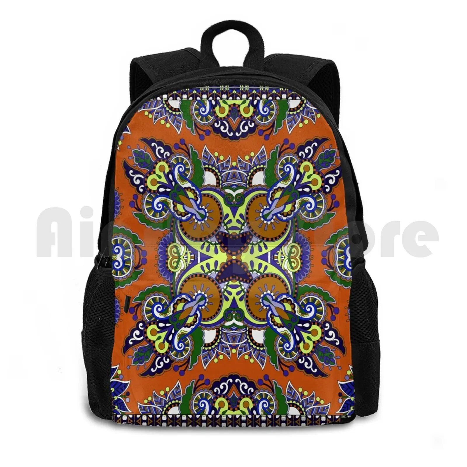 Boho Floral Pattern Outdoor Hiking Backpack Waterproof Camping Travel Robin Curtiss Boho Jungle Coconut Garden Nature Outdoors