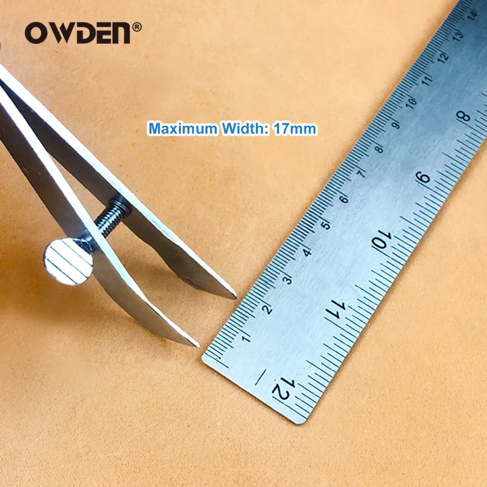 OWDEN Adjustable Stainless Edge Scriber Creaser for Leather  ( Maximum Width 17mm ) DIY Handmade Sidelines Leather Creaser