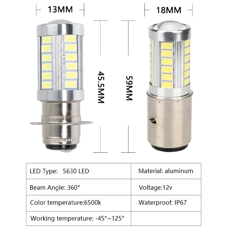 H6M BA20D P15D LED Motorcycle Headlight Led fog lamp White 6500K Hi/Lo Beam Led Moto Bulb for Motorbike Scooter Headlamp 12V