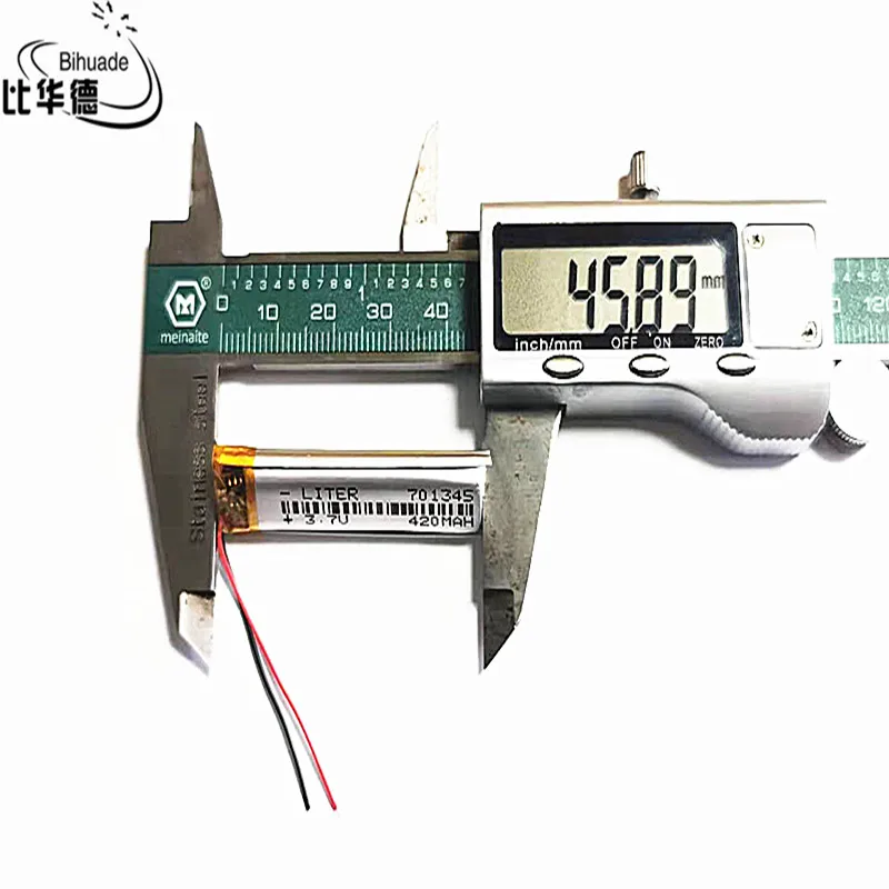 Litrowa bateria energetyczna 3.7V 420MAH 701345 litowo-polimerowa LiPo akumulator do Mp3 słuchawki PAD DVD kamera bluetooth