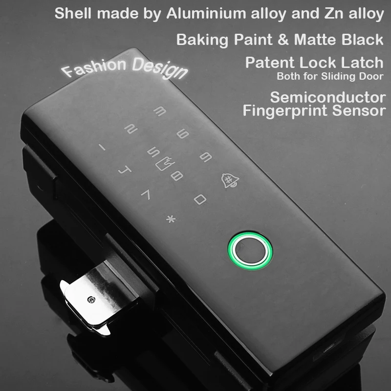 RAYKUBE Fingerprint Glass Door Lock Bluetooth Wifi Support Phone APP 4 Unlock Method For Office Glass And Wooden Door