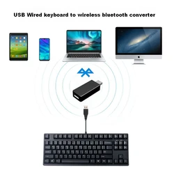 USB klavye Bluetooth 5.3 dönüştürücü kablolu klavye için kablosuz adaptör dönüştürücü Bluetooth modülü DIY klavye adaptörü için