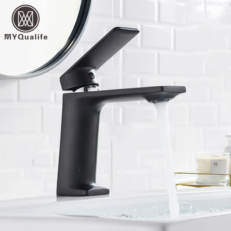 Luxury Black Deck Mounted Bathroom Basin Mixer Tap 6 Color Tap Basin Vessel Sink Faucet Hot Cold Water Faucet for Basin