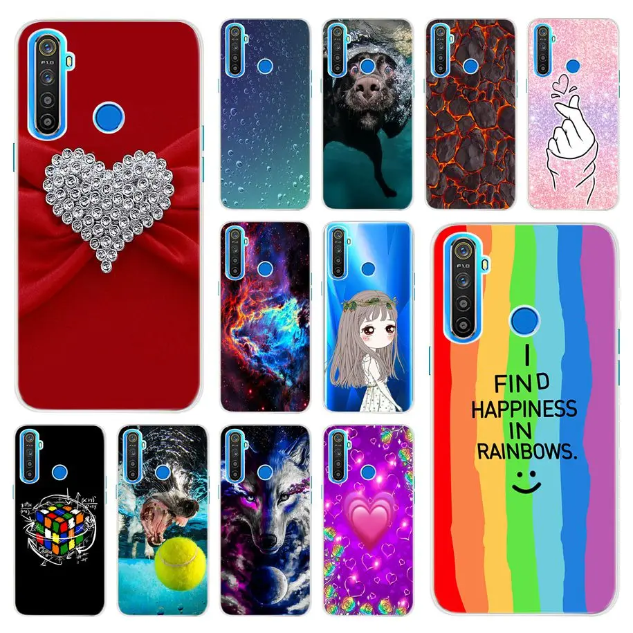 For Realme 5 Case Silicone Soft TPU Rainbow Printing Phone Cover For OPPO Realme 5 Pro RMX1911 Realme5 5i 5Pro Coque Skin Fundas