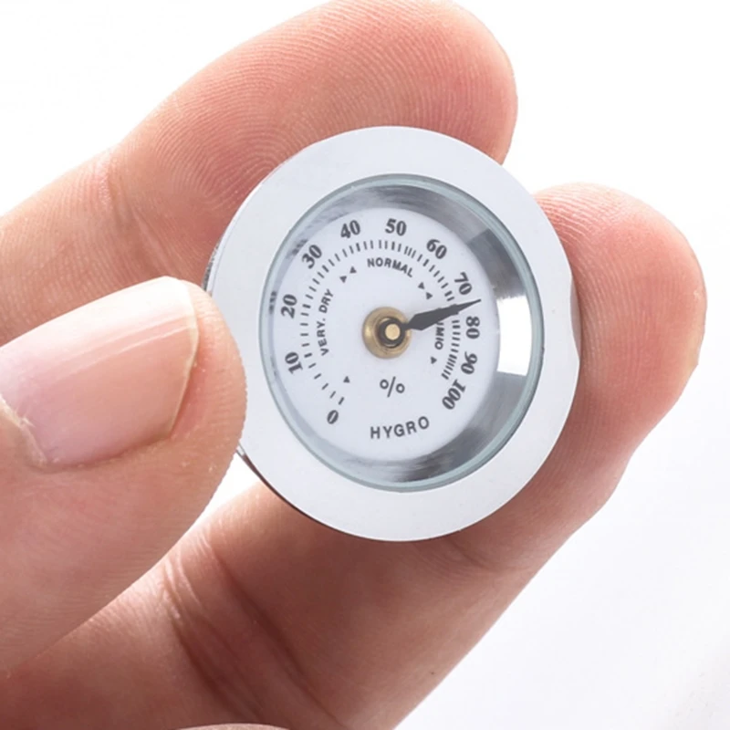 28mm Mini Round Cigar Hygrometer High Precision Moisture Meter Tobacco Humidor Humidity Gauge