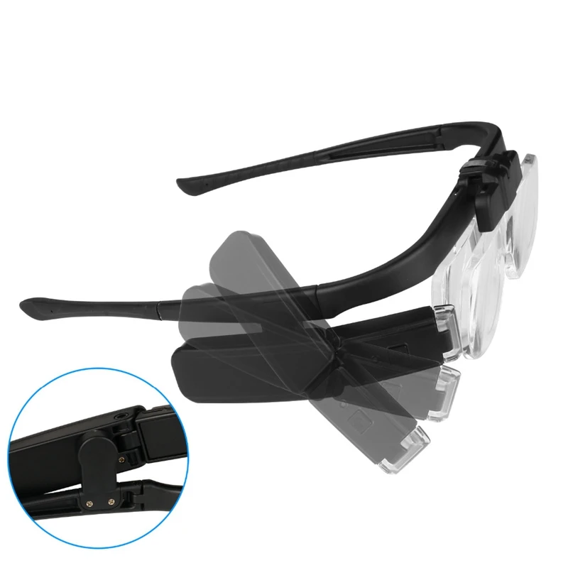 1.5X-4.5X Headband Rechargable Magnifier Binocular Eyewear Loupe Magnifying Glasses with LED for Repairing Tattoo Embroidery