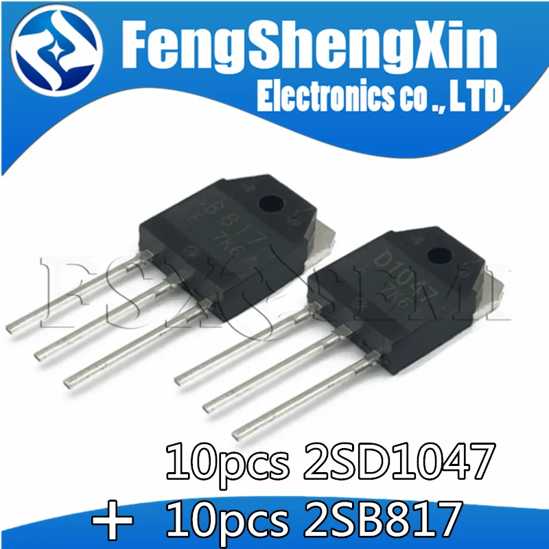 

20pcs/lot 2SB817 2SD1047 TO-3P (10pcs x B817 + 10pcs x D1047) High power amplifier for tube IC