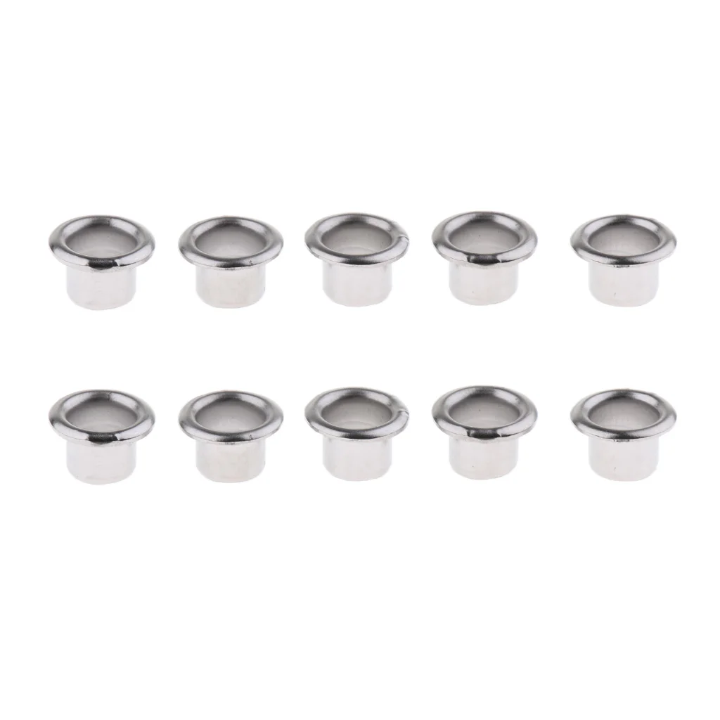 Pack of 10 Metal Badge Grommet Style Drum Air Vents Silver for Bass Snare Tom Drums