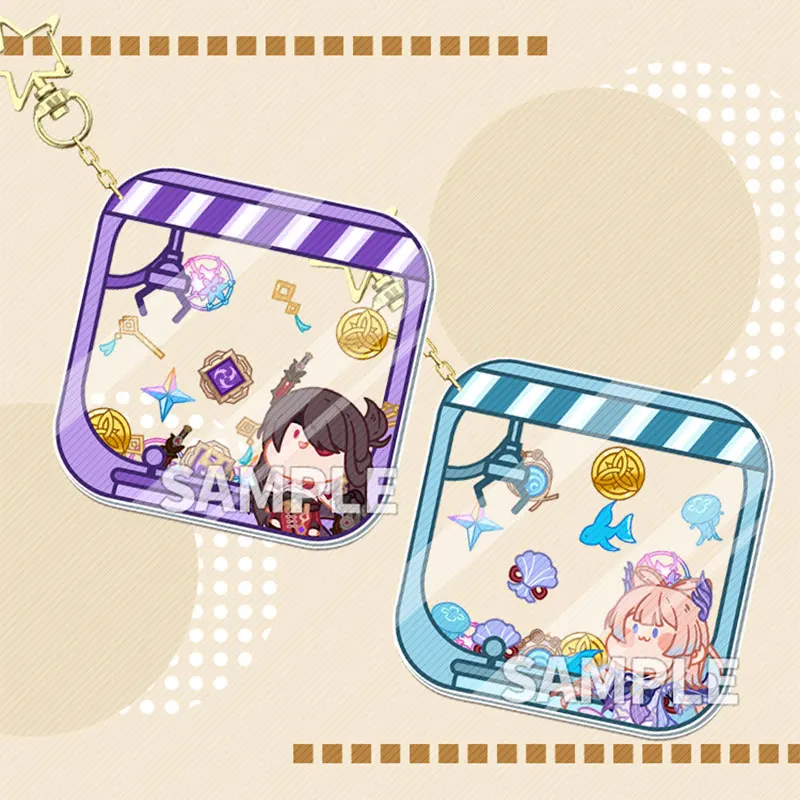 Anime Genshin Impact Kujo Sara THOMA Bennett Yae Miko Acrylic Keychain Shake Pendant Cartoon Keyring Cosplay