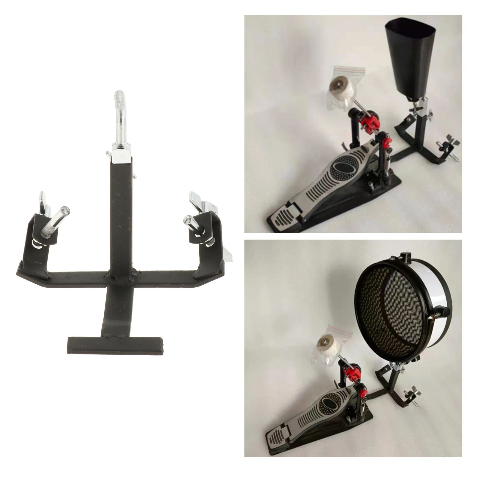 Drum Cymbal Stand Adjustable Pedals Cowbell Pedal Foot Bracket for Practice Room Drum Kit