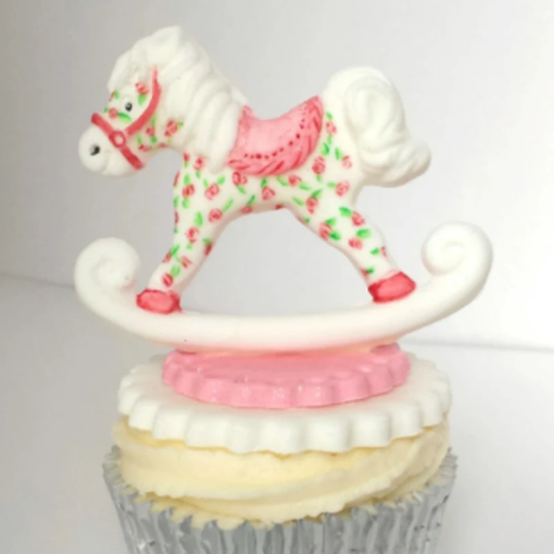 Rocking Horse Sugar Buttons Molds Fondant Cake Tools Silicone Molds Sugarcraft Chocolate Baking Tools for Cakes Gumpaste Form