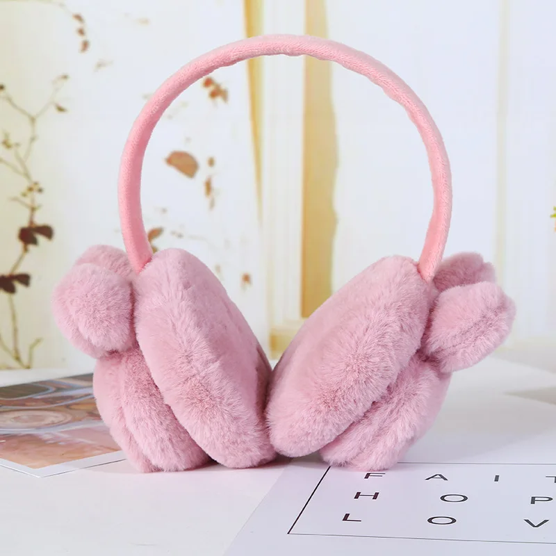 New Arrival Plush Cartoon Earmuffs Cute Solid Color Winter Warm Earmuffs Female Student Protective Ear Warmer for Girls