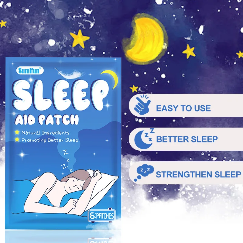 6/24/48Pc Sleep Aid Medical Plaster Sleeping Herbal Patch Improve Insomnia Relieve Stress Sticker Body Relaxation Health Care