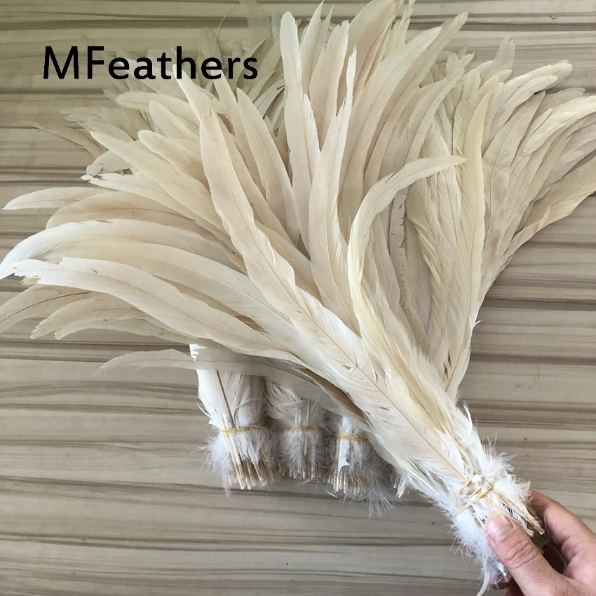 wholesale 100pcs/lot natural Beautiful Rooster feathers 30-35cm Raw white color chicken Feather diy handmade carnival decoration