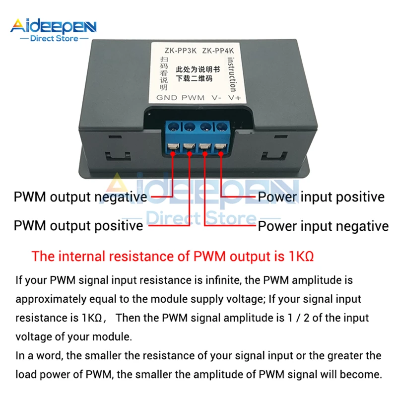 PP4K DC 3.3-30V ดิจิตอลจอแสดงผล RPM ปรับ PWM PULSE Generator แสง LED มอเตอร์ควบคุมความเร็วเริ่มต้นช้าและหยุดช้า