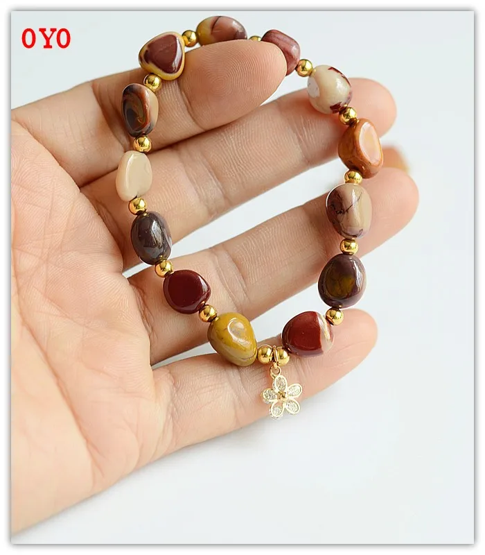 

Original Design Soapstone Opal Girls Sweet 14k Bag Gold Bracelet Retro Wild Girlfriend Bracelet