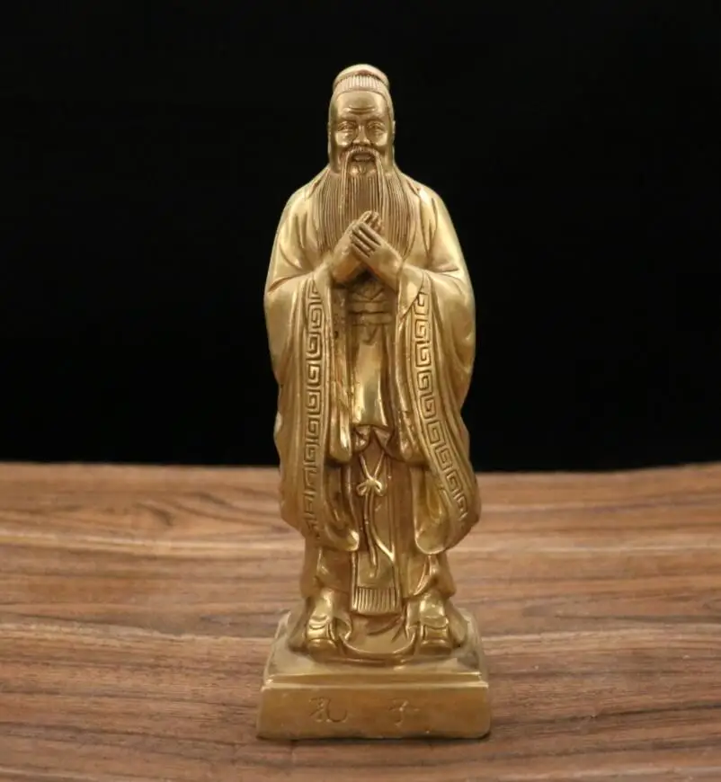 Collection brass China ancient Five great scholars household decoration crafts statue