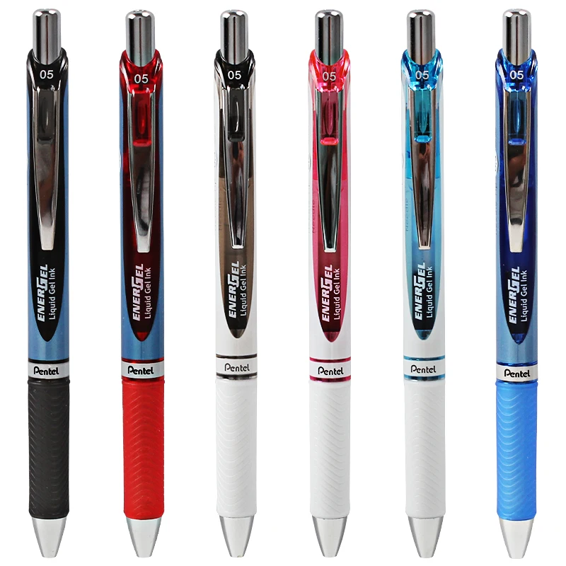 6pcs Pentel BLN75 EnerGel Series  Gel  Smooth Writing Supplies   0.5mm Needle-Point Press Type Neutral Pen