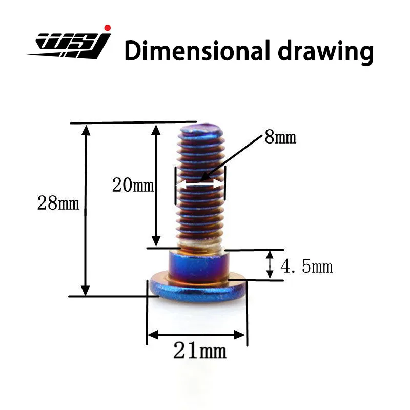 Blue plated plated blue Stainless steel disc screw with step brake disc screw Motorcycle electric car modification