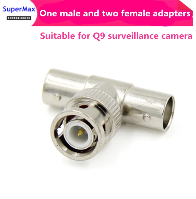 BNC three-way male connector T-type one male two female adapter BNC connector for Q9 surveillance camera 20pcs free shipping