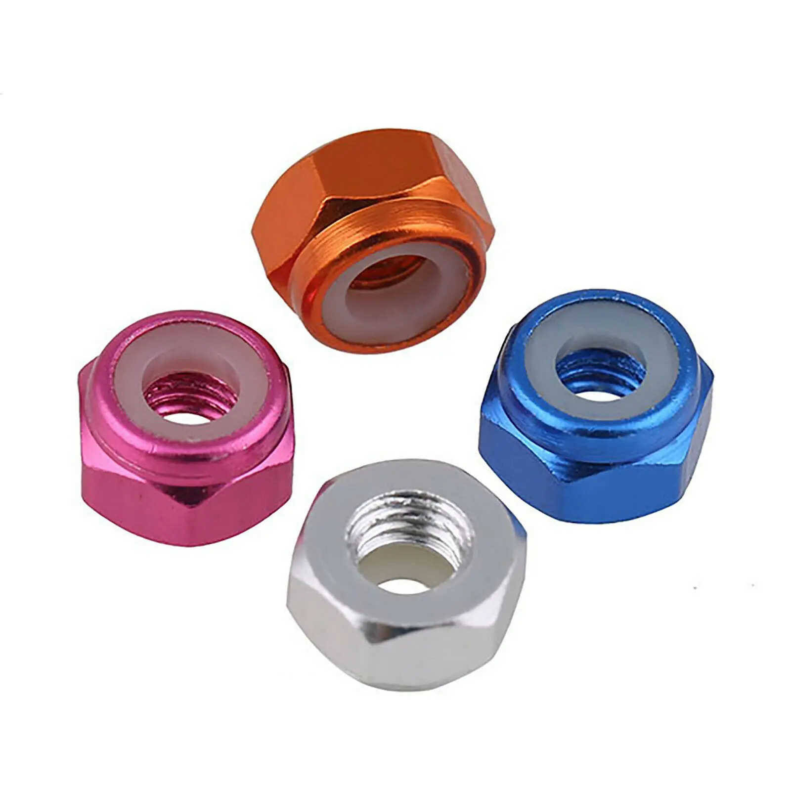 5 pz/lotto M2 M2.5 M3 M4 M5 M6 M8 in lega di alluminio anodizzato di alta qualità inserto in Nylon controdado autobloccante 11 colori