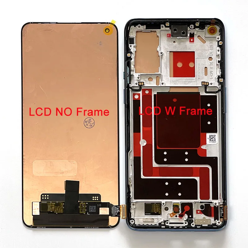 6.55\'\'Original Amoled For OnePlus 9 LE2113 LE2111 EU NA LCD Screen Display Frame+touch Panel Digitizer For 1+9 LE2110 IN CN Ver.