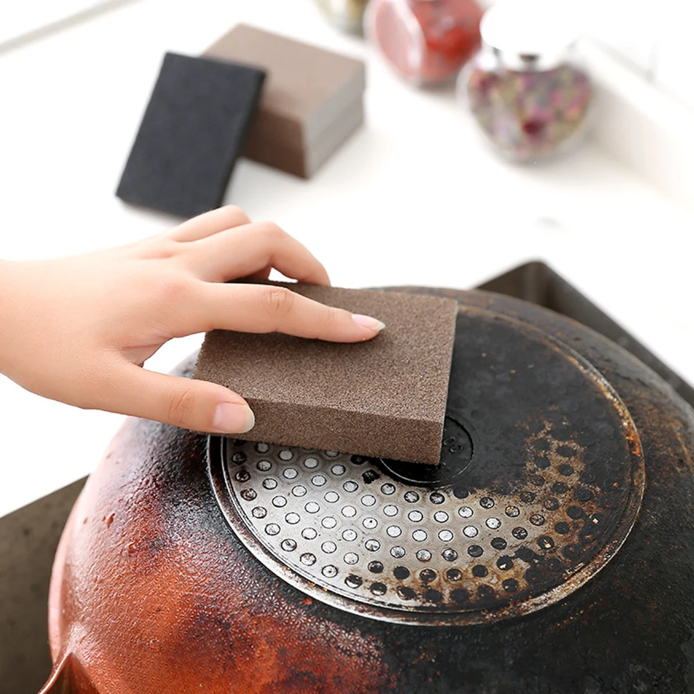 

1/2/5PCS Sponge Magic Eraser Descaling Emery Cleaning Brush Silicon Carbide Descaling Cleaning Brush Stove Top Pot Kitchen Tools