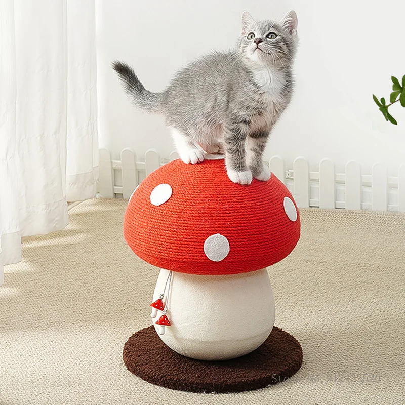 Sisal Red Umbrella Mushroom Cat Climbing Frame, Pet Furniture, Kitten Perch, Scratching Climbing Post, Cat Tree Toy