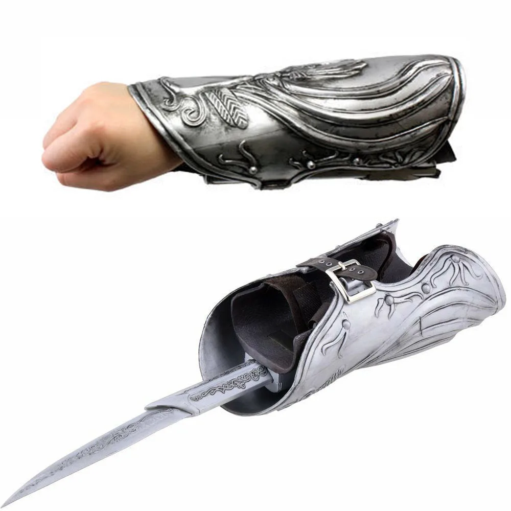 Épée peut l\'éjection Cosplay, lame cachée, fraternité, Ezio Auditore Gauntlet, cimetière, manches, jouets cadeaux de Noël