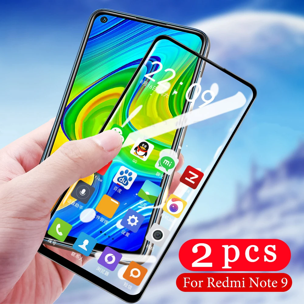 2Pcs full cover for xiaomi redmi 9C 9A tempered glass redmi note 9 9s pro MAX phone screen protector protective film smartphone