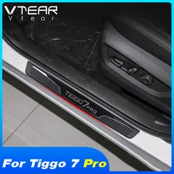 Vtear Car Door Sill Frame Anti-Dirty Decoration Exterior Anti-Scratch Cover Protect Parts For Chery Tiggo 7 Pro Xcite x-cross 7